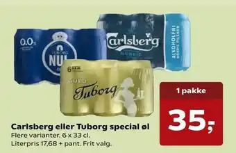 SuperBrugsen Carlsberg eller Tuborg special øl tilbud