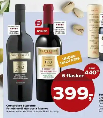 SuperBrugsen Corterosso Supremo Primitivo di Manduria Riserva tilbud