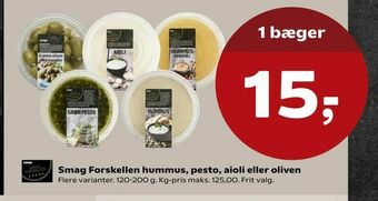 Smag Forskellen hummus, pesto, aioli eller oliven