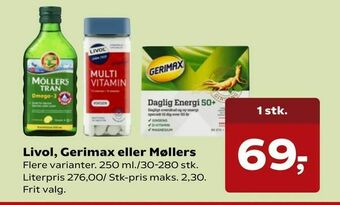 SuperBrugsen Livol, Gerimax eller Møllers tilbud