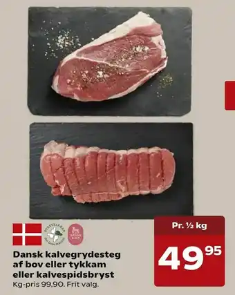 Dansk kalvegrydesteg af bov eller tykkam eller kalvespidsbryst