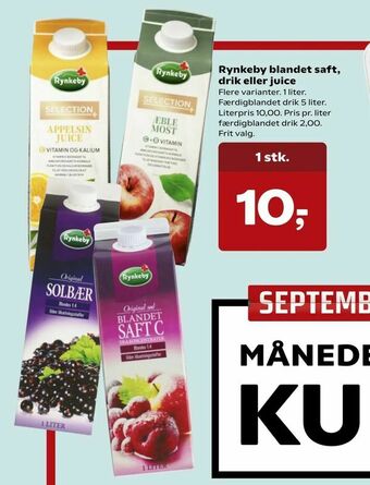 SuperBrugsen Rynkeby blandet saft, drik eller juice tilbud