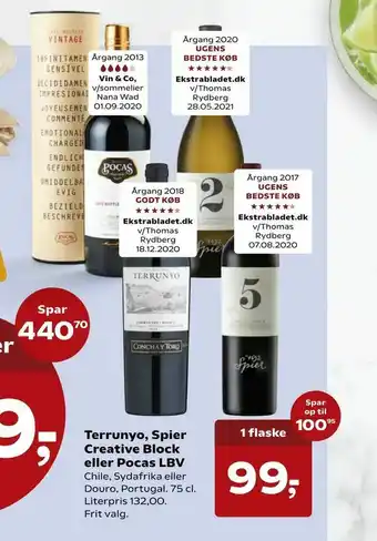 SuperBrugsen Terrunyo, Spier Creative Block eller Pocas LBV tilbud