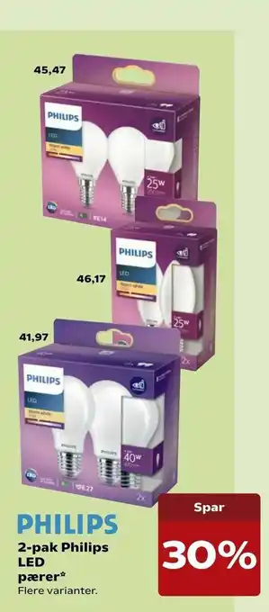 SuperBrugsen 2-pak Philips LED pærer tilbud