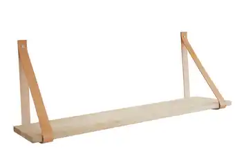 jem & fix Hylde i massiv eg 20 x 80 cm med læderstropper tilbud