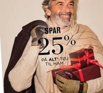 Salling Spar 25% på alt tøj til ham tilbud