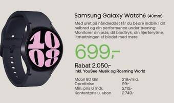 YouSee Samsung galaxy watch6 tilbud