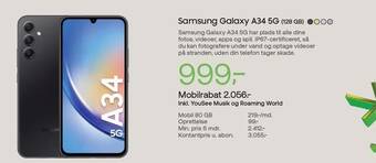 YouSee Samsung galaxy a34 5g 128gb tilbud
