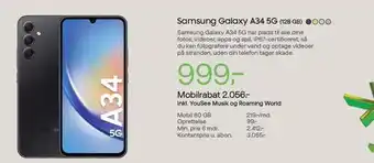 YouSee Samsung galaxy a34 5g 128gb tilbud