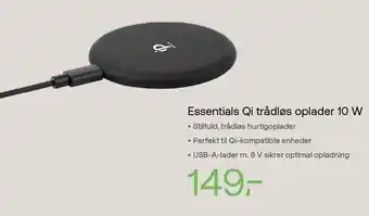 Essentials qi trådløs oplader 10 w