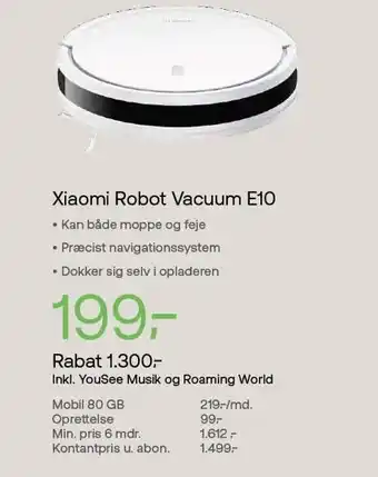 YouSee Xiaomi robot vacuum e10 tilbud