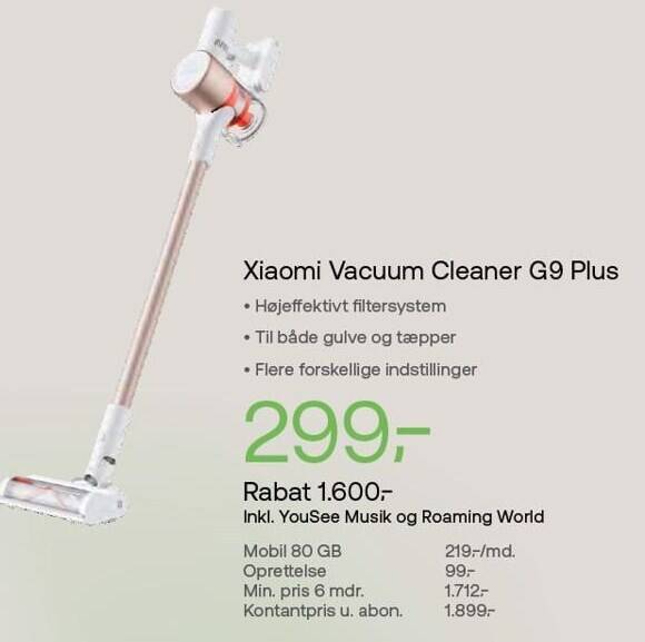 YouSee Xiaomi vacuum cleaner g9 tilbud