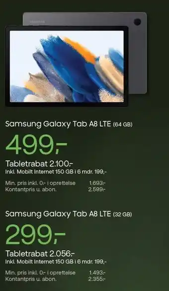 YouSee Samsung galaxy tab a8 lte tilbud