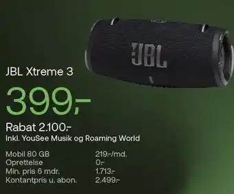 YouSee Jbl xtreme 3 tilbud