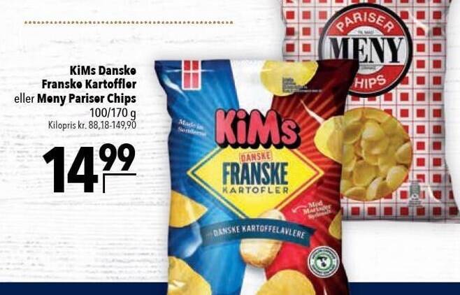 Citti Kims danske franske kartofler el. meny pariser chips tilbud