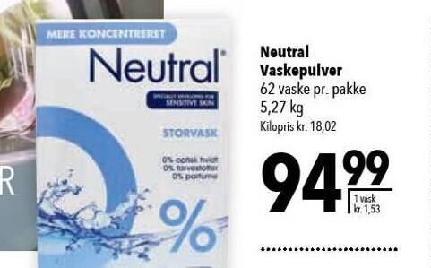 Citti Neutral vaskepulver 5,27 kg tilbud