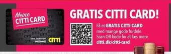 Citti Gratis citti card tilbud