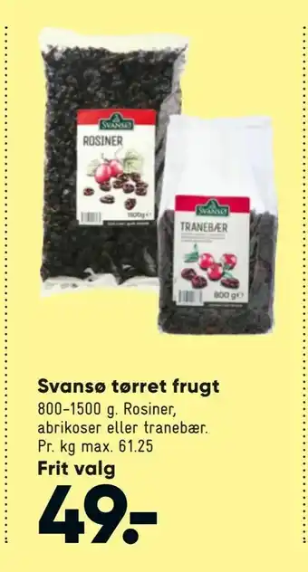 Bilka Svansø tørret frugt tilbud