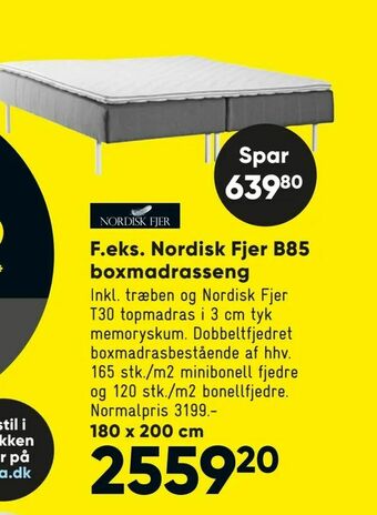 Bilka Nordisk Fjer B85 boxmadrasseng tilbud