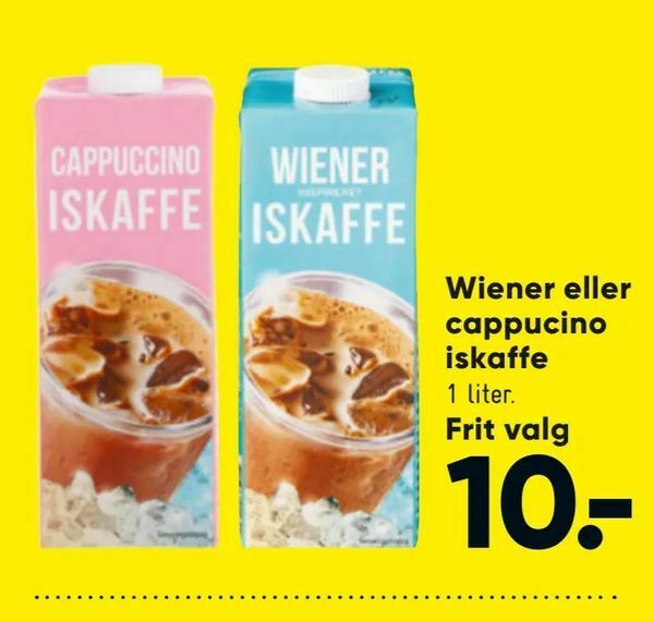 Wiener eller cappucino iskaffe tilbud hos Bilka