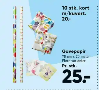 Bilka 10 stk. kort m/kuvert tilbud