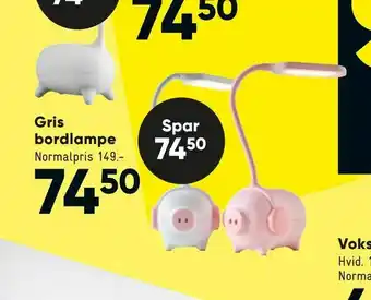 Bilka Gris bordlampe tilbud