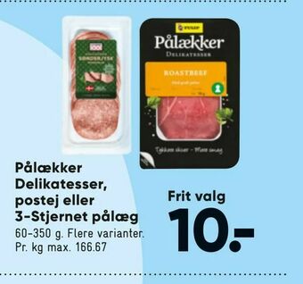Bilka Pålækker Delikatesser, postej eller 3-Stjernet pålæg tilbud