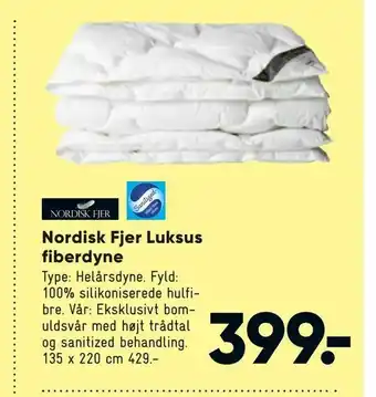 Bilka Nordisk Fjer Luksus fiberdyne tilbud