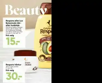 Bilka Respons eller Lux Botanicals hår- eller hudpleje tilbud