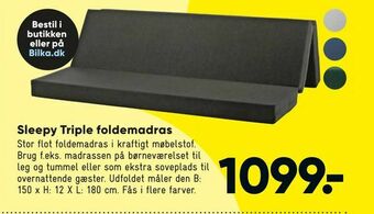 Bilka Sleepy Triple foldemadras tilbud