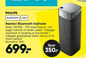 Bilka Bærbar Bluetooth højttaler tilbud