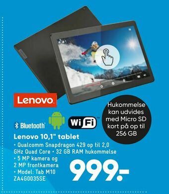 Bilka Lenovo 10,1" tablet tilbud
