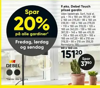 Bilka Debel Touch plissé gardin tilbud