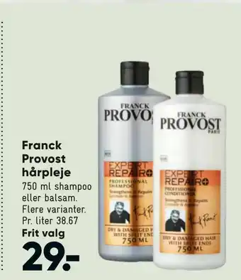 Bilka Franck Provost hårpleje tilbud