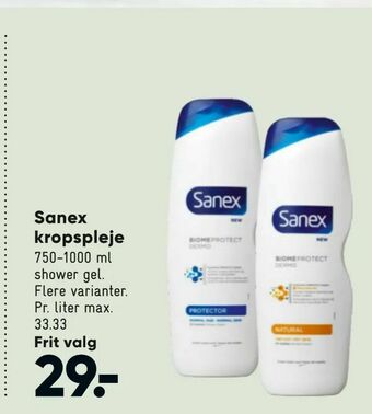 Bilka Sanex kropspleje tilbud