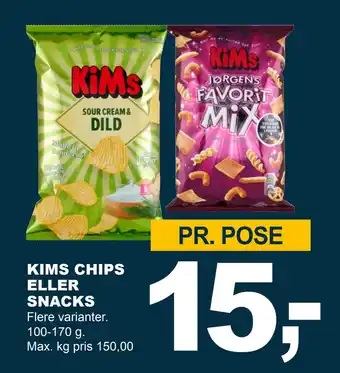 Let-Køb Kims chips eller snacks tilbud