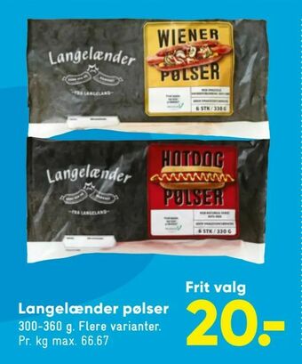 Bilka Langelænder pølser tilbud