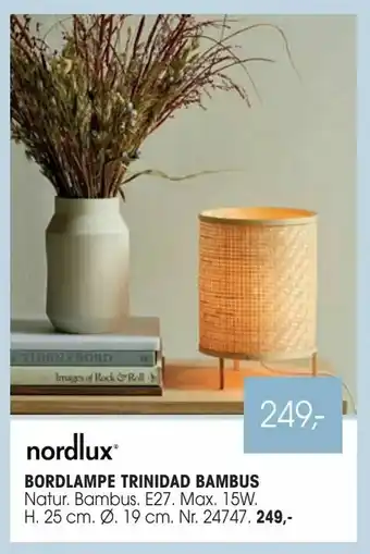 Daells Bolighus Bordlampe trinidad bambus tilbud