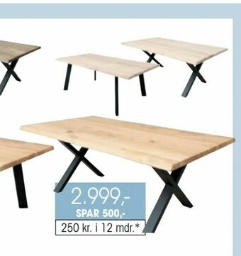 Daells Bolighus Bord med x-stel tilbud