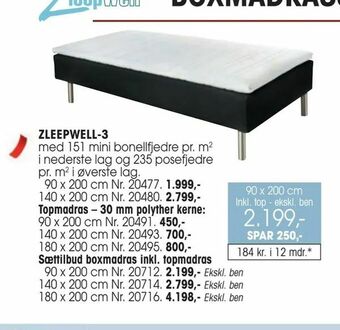 Daells Bolighus Sættilbud boxmadras inkl. topmadras tilbud