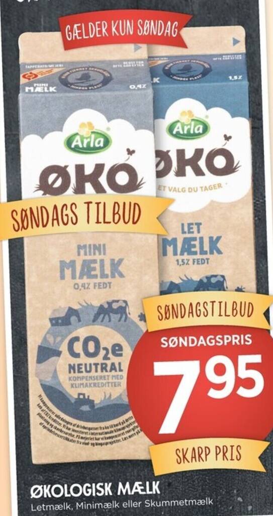 Liva-Stormarked ØKOLOGISK MÆLK tilbud