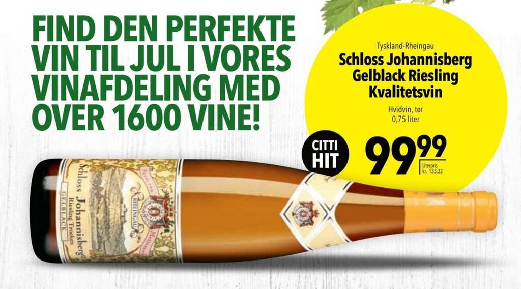 Citti Schloss Johannisberg Gelblack Riesling Kvalitetsvin tilbud