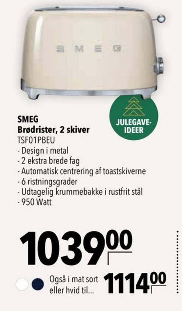 Citti SMEG Brødrister, 2 skiver TSF01PBEU tilbud