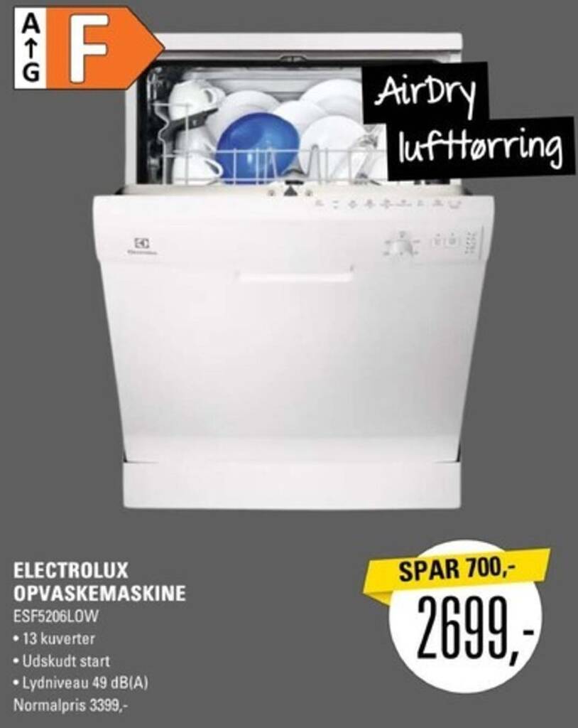 El-Salg ELECTROLUX OPVASKEMASKINE ESF5206LOW tilbud