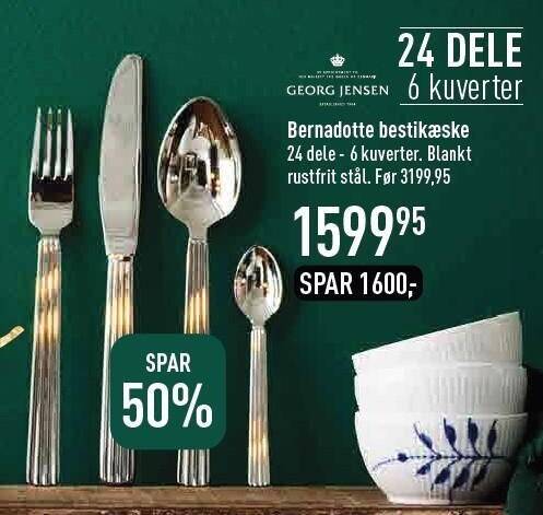 Imerco Georg jensen - bernadotte bestikæske 24 dele tilbud