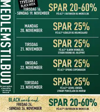 Imerco Medlemstilbud - spar på black weekend tilbud