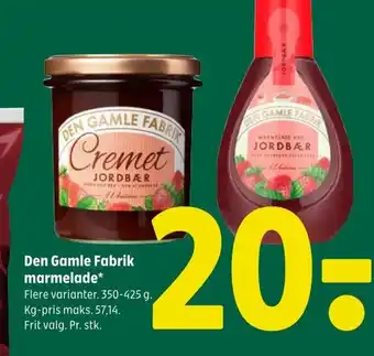 Coop 365 Den Gamle Fabrik marmelade tilbud