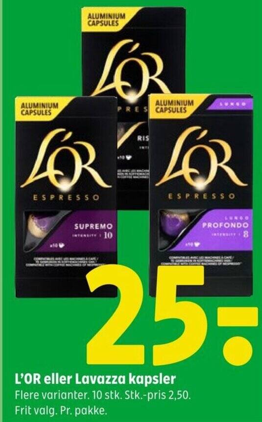 Coop 365 L'OR eller Lavazza kapsler tilbud