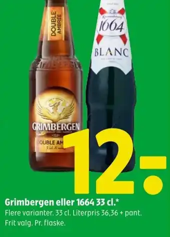 Coop 365 Grimbergen eller 1664 33 cl. tilbud