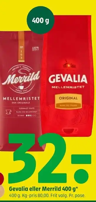Coop 365 Gevalia eller Merrild 400 g tilbud
